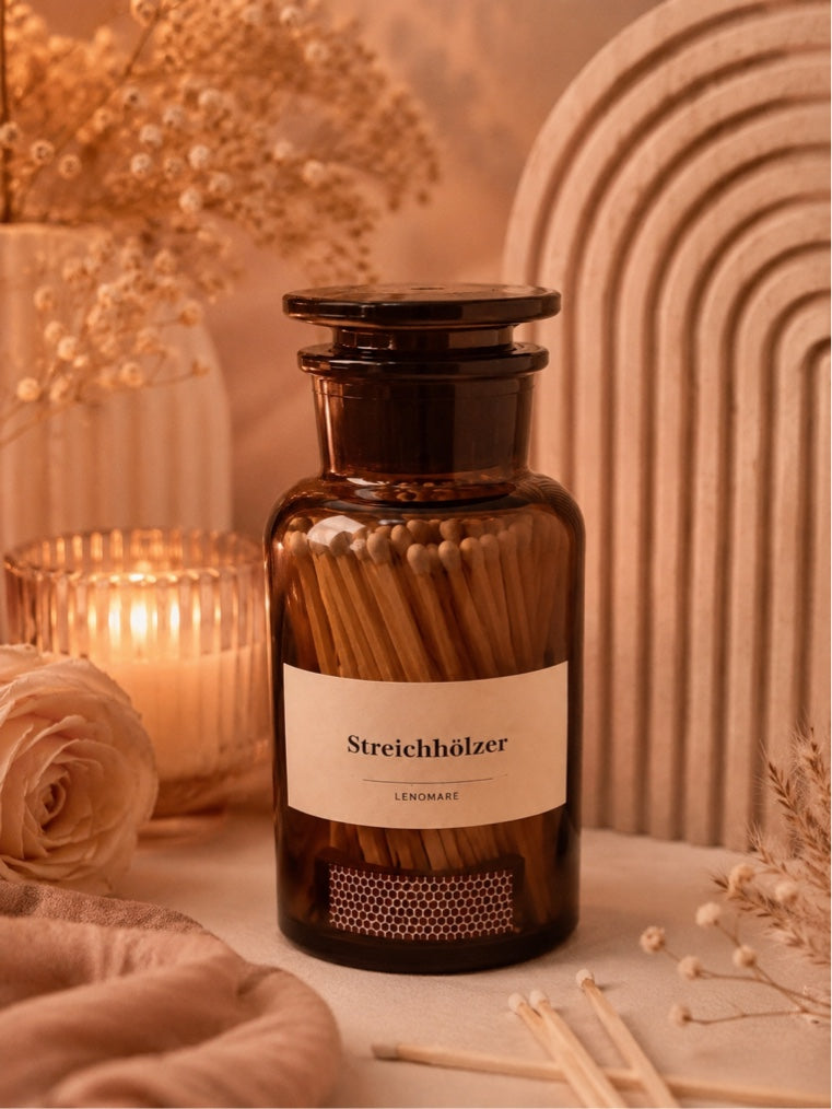 ✨ Lenomare Streichhölzer im Apothekerglas – Cozy Ritual Edition
