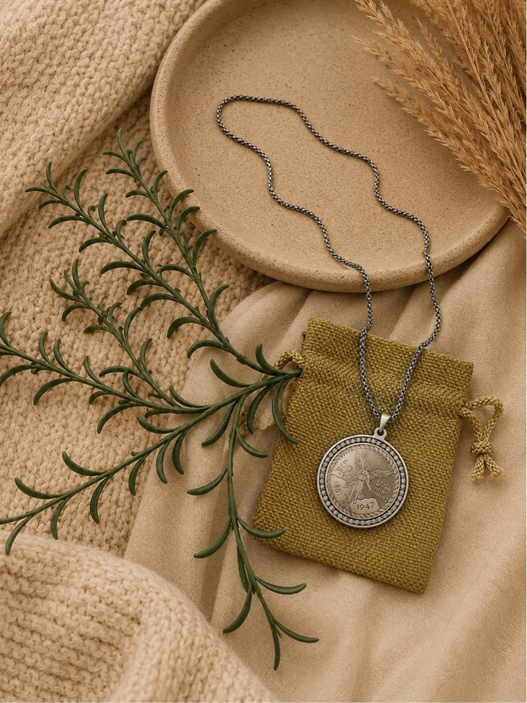 Amulett Kette Inneren Frieden silberfarbig ✨🕊