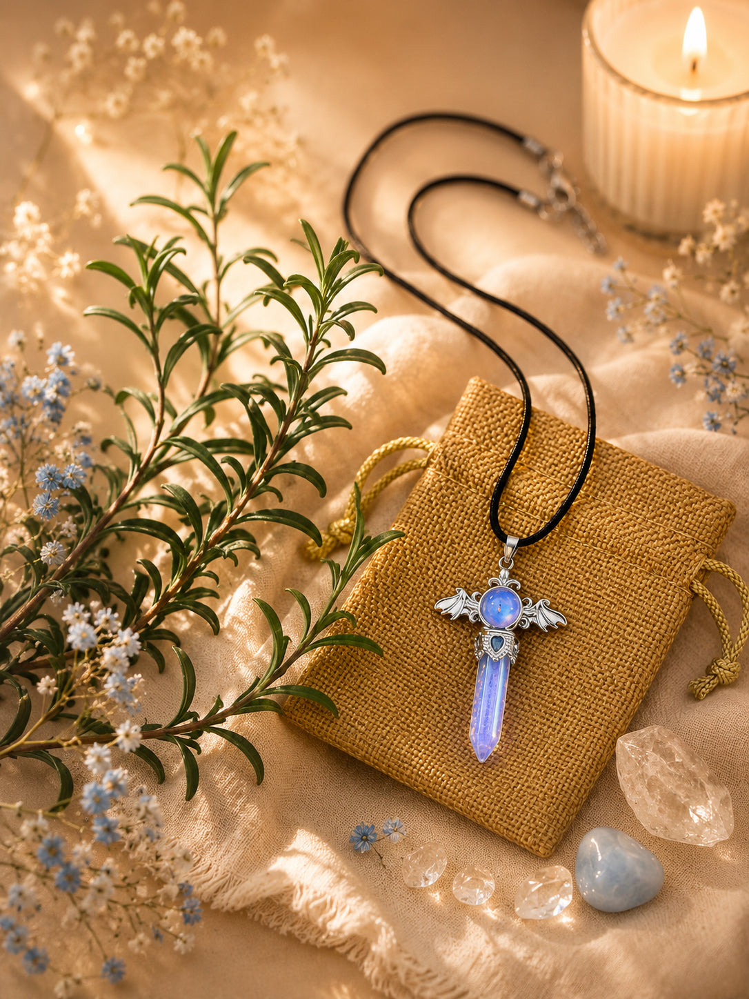 Engelsflügel Kette mit Opal ✨🤍