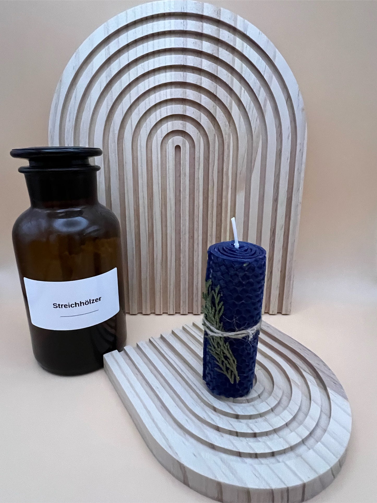 Bienewachs Kerze blau