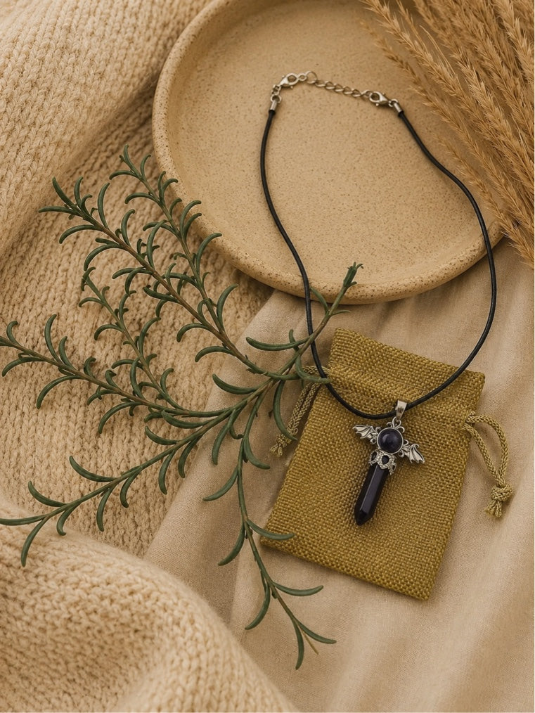 Kette mit Engelflügel und Lapislazuli ✨🪽💙