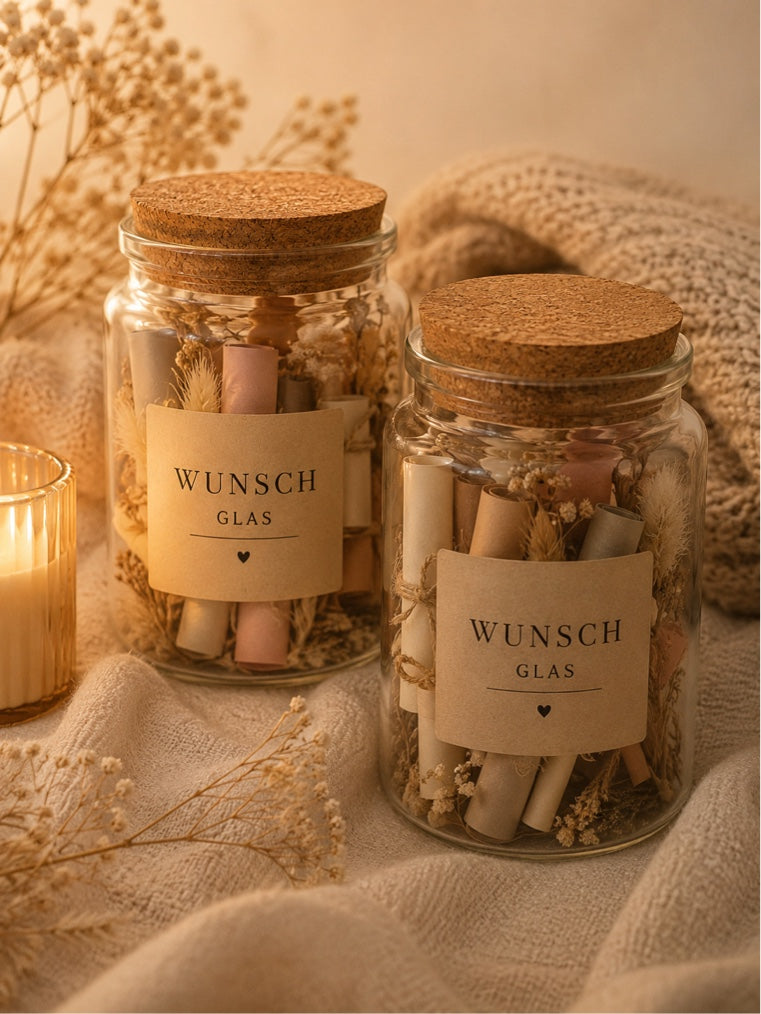 Wunsch Glas – Manifestiere deine Wünsche mit positiver Energie ✨