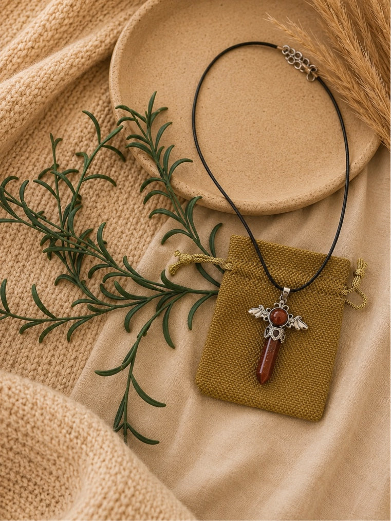 Engellicht – Kette mit Engelflügel und Quarzit ✨🪽🤍