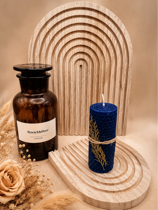 Bienenwachs Kerze blau – Ruhe, Vertrauen & innere Harmonie